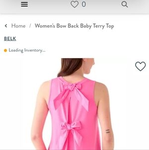 NWT Crown And Ivy Pink Tank Top with Bow Accents Size Medium